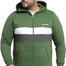 kalt Men Full Sleeve Striped Zipper Fleece Hoodie-picture-17