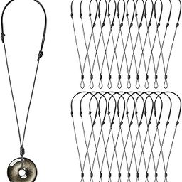 20Pcs Handmade Craft Vintage Cord Rope Adjustable Necklaces for Hanging Pendants Cord Necklace for Jewelry Making Men Women (Black)-image-83