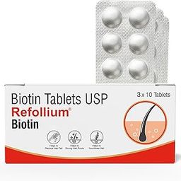 Refollium Biotin Maximum Strength For Hair Growth & Hair Fall Control (ONE TABLET DAILY AFTER FOOD) (1 month supply)-12