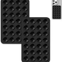 EDNITA 2Pcs-Black Suction Phone Case, Phone Suction Sticker, Silicone Suction Phone Case for Hands-Free Mobile Accessory Holder Grip, Video Phone Accessory Compatible Mirror, Shower-16