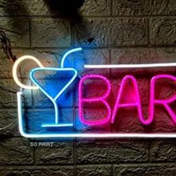 Wall Mitra Bar Neon Sign - Acrylic & Bar decoration Led Signs, Neon Bar Signs for Home Bar, Pub, Party Wall Decor - Bar & Home Restaurants LED, bar shops club. (Blue+white+pink)12x18-image-125