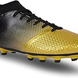 Nivia Ashtang Gold Football Stud for Men/Sports and Athletic Footwear with PU Synthetic Leather Upper/Comfortable Football Shoes (Black/Golden), Size - 10-picture-14