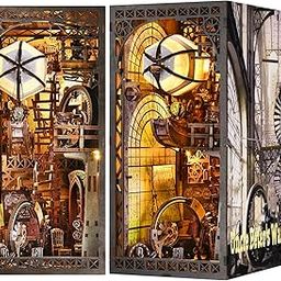 ETKVR ETKVR Book Nook Kit, DIY 3D Wooden Puzzle Bookend Booknook Miniature Doullhouse Kit for Bookshelf Decoration, Book Nook Kits for Adults DIY Booknook Model Build-18