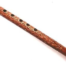 Karaft wila Flute Carving Wooden Player Bansuri Lord Krishna New Musical Instrument Flutes With beautiful carving pure sheesham wood-image-4