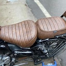 Sahara Seats All New Classic 350/ Be Reborn Classic Stripes Seat Cover Leather Finish Water Resistant (Dual Tone Brown)-image-3