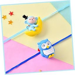 CraftVatika Rakhi for Kids | Rakhi Set of 2 for Brother and Girls,for Boy | Perfect Gift for Children with Rakshabandhan Greeting Card, Tilak Set,Home decor-10