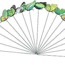 MYADDICTION 24x Butterfly Garden Stakes Housewarming Patio Butterfly Decorations Outdoor Green-image-15