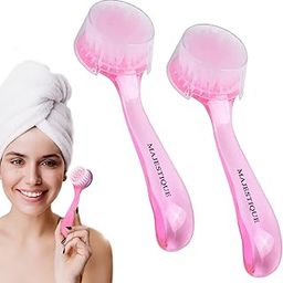 Majestique 2Pcs Facial Cleansing Brush, Face Cleaning Brush, Face Scrub Brush Exfoliator Brush for Makeup Skincare Removal, Face Wash Brush for Women, Men (Color May Vary)-45