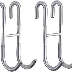 CALANDIS™ 2Pcs Over Door Shower Hook Decor Coat Rack for Entryway Bedroom Baseball Cap Silver | Shower Curtain Hooks | Bath-image-73