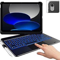 typecase Touch Keyboard for New iPad A16 2025 (11 Inch) & iPad 10th Generation with Multi-Touch Trackpad, 11-Colors Backlit, 360° Rotatable Design, Bluetooth Keyboard case, Pencil Holder (Black'25)-32