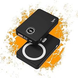 Unix 10000mAh Wireless Power Bank, Super Fast 22.5W PD Charging Upto 15W Magnetic Qi-Enabled Wireless Charging, Strong Magnetic Hold, 22.5W Type-C Cable Included Input/Output Charging (Black)-28