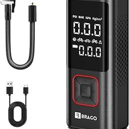 Brago Tyre Inflator for Car & Bike | 2X Faster Inflation, 6000 mAh Battery, 19mm Cylinder | 150 Psi Cordless Air Compressor Pump (Only for Car and Bike), Black-image-12