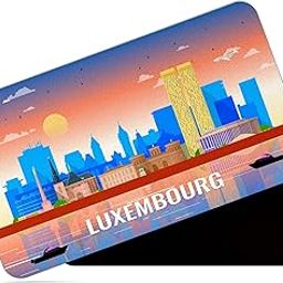 dhcrafts Rectangular Rubber Fridge Magnet/Magnetic Card Multicolor Luxembourg Design Pack of 1 (8.6cm x 5.4cm)-picture-3