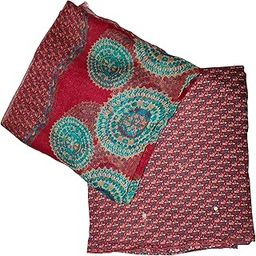 All-Over Printed Cotton Unstitched Suit (5 Meter) with Front Mirror Work and Pure Cambric Dupatta-image-51