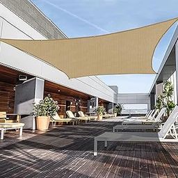 Green DECOR-180 GSM HDPE Fabric Self Fold with SS Eyelet Shade Sail (Beige Color, 9.5 X 9 Feet, Pack of 1 Pc) 90-95% Protection from Sun & UV Rays Ideal for CarParking,Outdoor Garden,Balcony,Tent-picture-12