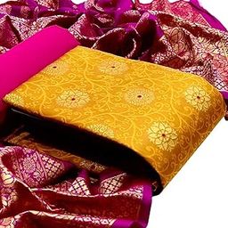 Women's Banarasi Silk Unstitched Salwar Suit Dress Material With Dupatta-image-94