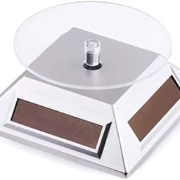 Solar Powered Rotating Jewellery Ring Bracelet Mobile Phone Watch Display Stand (Silver)-picture-17