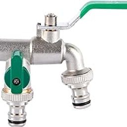 SIK Tap 1 Inch and 1 * 3/4 Inch Outlet with Thicken Outlet Valve Detachable for Garden Drinking Water Farm Crops with Green Handle (452-image-45