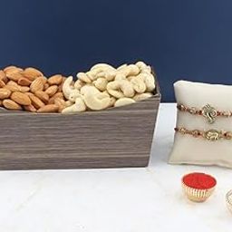 SFU E Com Set Of 2 Rakhi With Dry Fruit Hamper For Rakshabandhan Gift | Dry Fruit And Rakhi For Brother | Dry Fruit Basket Hamper | 49-91