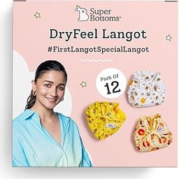 SuperBottoms Dry Feel Langot - Pack of 12- Organic Cotton Padded Langot/Nappy with Gentle Elastics & a SuperDryFeel Layer on top (Sweet Tooth, Size 0 (Fits 0-5 kg))-image-29