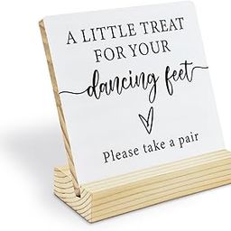 Sarvada Decor Wedding Party Signs,Flip Flop Sandals High Heels Shoes Dance Floor Recption Sign,Wedding Decorations for Ceremony,a Little Treat for Your Dancing Feet Wooden Plaque,4x4 Inches-image-66