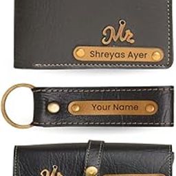 3-in-1 Personalised Combo Set - Black | Vegan Leather Wallet with Goggle Case and Keychain | 6 Card Slots-image-13