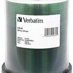 Verbatim 700MB 80MIN 52X Shiny Silver CD-R,100-Disc Spindle 94970-image-25