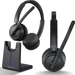 TREBLAB C7-Pro Ultra Comfortable Bluetooth Headset with Mic, AI Noise Cancelling Microphone, 45H Playtime, Universal Compatibility, Wireless Headset for Home Office Work, Call Center, Trucker, PC-picture-37