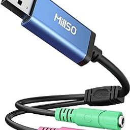 MillSO USB External Sound Card Audio Adapter, USB to 3.5mm TRS Headphone and Microphone Stereo Jack Splitter for Dual-Plug Gaming Headset to Laptop, Desktop, PC, PS4, PS5 [Built_in Chip - 1 Feet]-21