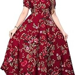 FLARED ALINE MAXI DRESS WITH FLORAL PRINT FOR WOMEN-image-28