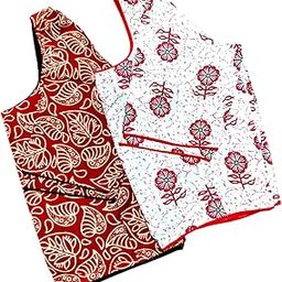 Women’s Printed Blouse | Pure Cotton Short Sleeve Round Neck Top | Elegant Floral Design | Lightweight & Soft Fabric | Perfect for Summer Casual & Office Look-image-73