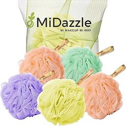 Midazzle Luxury Bathing Loofah Sponge Exfoliator Scrubber for High Lather Cleansing (Large, 55g, Pack of 5, Colors may vary)-picture-24