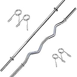 BULLAR Weight Lifting Rod, Fitness Combo of 3Ft Curl, 3Ft Straight Rod with 2 Pair Spring Lock for Exercise Weight Lifting Bar, Gym Rod/Gym Bar, Rods Combo, Home Gym (3FT,3FT-19MM)-image-9