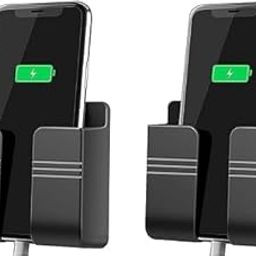 Wall Mounted Mobile Holder Storage Case for Remote with Charging Port & Adjustable Viewing Angle Mobile Stand/Multi Purpose Stand - Black (Pack of 2)-0