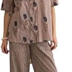 Brown Shirt Collar Pure Cotton Abstract Night Suit SE-NSP-785_P-image-10
