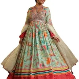 aaraas Elegant Women’s Gowns with Dupatta Set | Long Anarkali Style Gown | for Wedding, Party, Festive, Traditional, Indian Wear-picture-2