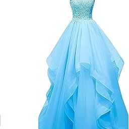 Women's Net Fit and Flare Maxi Wedding Dress-image-28