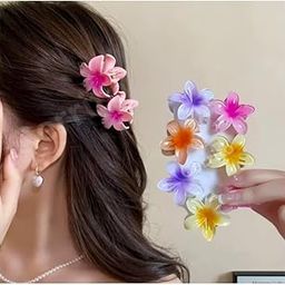 6 Pcs Colorful Flower Small Hair Claw Clips for Women & Girls, Gradient Lily Design, Strong Hold, Lightweight, Cute & Stylish Hair Accessories for Daily Use, Travel, Gifting, Multicolor-image-38