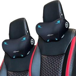 Neodrift ‘NeckFlow Pro’ - Neck Rest Cushion Orthopedic Velvet Memory Foam Pillow for Neck, Head, Shoulder Support - Pain Relief for Car, Set of 2 (Colour-Black)-2