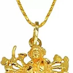 m men style Religious Jewelry Jai Ambe Durga Maa Locket Gold Brass Pendant Neckalce Chain For Men And Women-picture-12