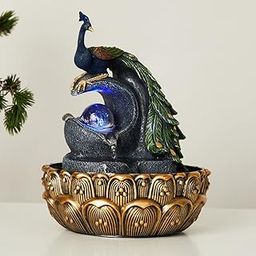 Home Centre Corsica Multicolour Textured Polyresin Peacock Electrical Water Fountain-picture-7
