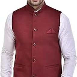 Men's Solid Waistcoat (XL-42, MAROON)-image-45