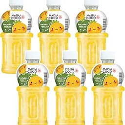 Mabu Coco Pineapple Juice 25% with Nata De Coco | Refreshing Taste | Pineapple Juice (From Pineapple Juice Concentrate) - PACK OF 6 (320ml Each)-0