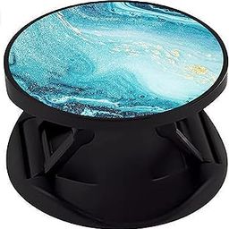Eggshell Premium 360° Glossy Finish Effect with Black Expanding Stand and Mobile Finger Grip Back Holder (Sockets) Fold Compatible All Basic Cell Phone & Tablets (Over The Sparkling Blue Sky)-3