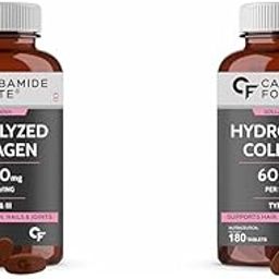 Carbamide Forte Hydrolyzed Marine Collagen Peptides Tablets | 6000mg Type 1 & 3 Collagen Powder for Joint Support,Glowing Skin & Hair | Collagen Supplements for Women & Men - 180 Tablets (Pack of 2)-14