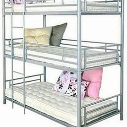 Metal Bunk Bed Without Mattress (6 x 2.5) + (6 x 2.5) Feet, Blue & Yellow Colour (Green)-1