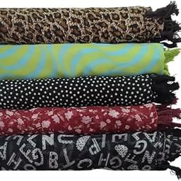Women Chiffon Georgette Printed Scarf Scarves Stole (50x172 Cms) Combo Pack of 5-image-43