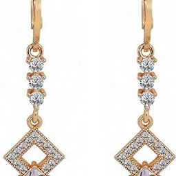Golden Stainless Steel Earrings for Women & Girl,Cubic Zirconia Stones, Gift for Women's & Girls-image-38