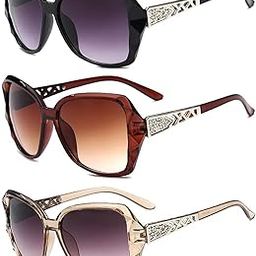 3 Pcs Sunglasses For Women Stylish, Goggles For Women Sunglasses For Woman Classic Trend Ladies Protection Oversized Polarised Sparkling Large Frame-image-94