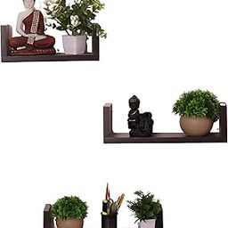 Timberz Wooden Wall Rack Shelf for Living Room & Bedroom – U Shape Floating Wall Shelves | Hanging Wooden Wall Shelf Rack | Wall Mount Bookshelf & Storage Unit for Home & Office Decor (Wenge)-picture-15